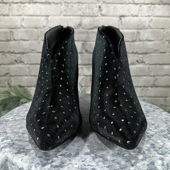 Allegra K V-Shaped Cutout Pointed Toe Stiletto Heel Ankle Boots WMS 10M🖤VGUC🖤 - Picture 2 of 12